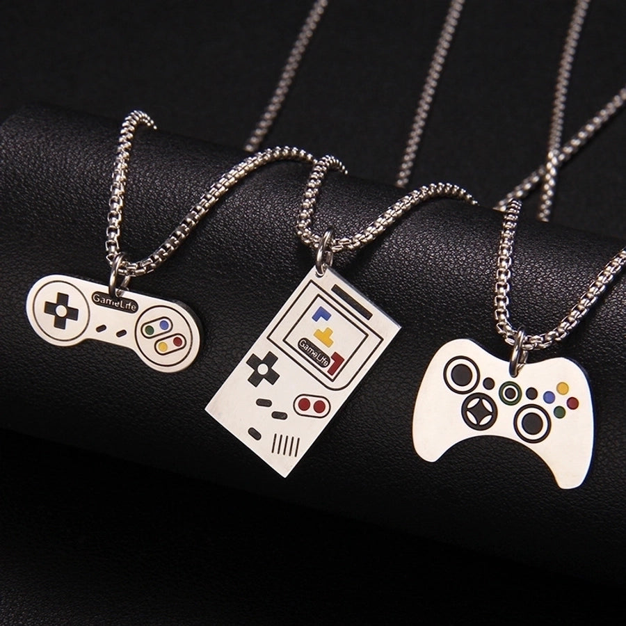 Stainless Steel Enamel Unisex Pendant Necklace