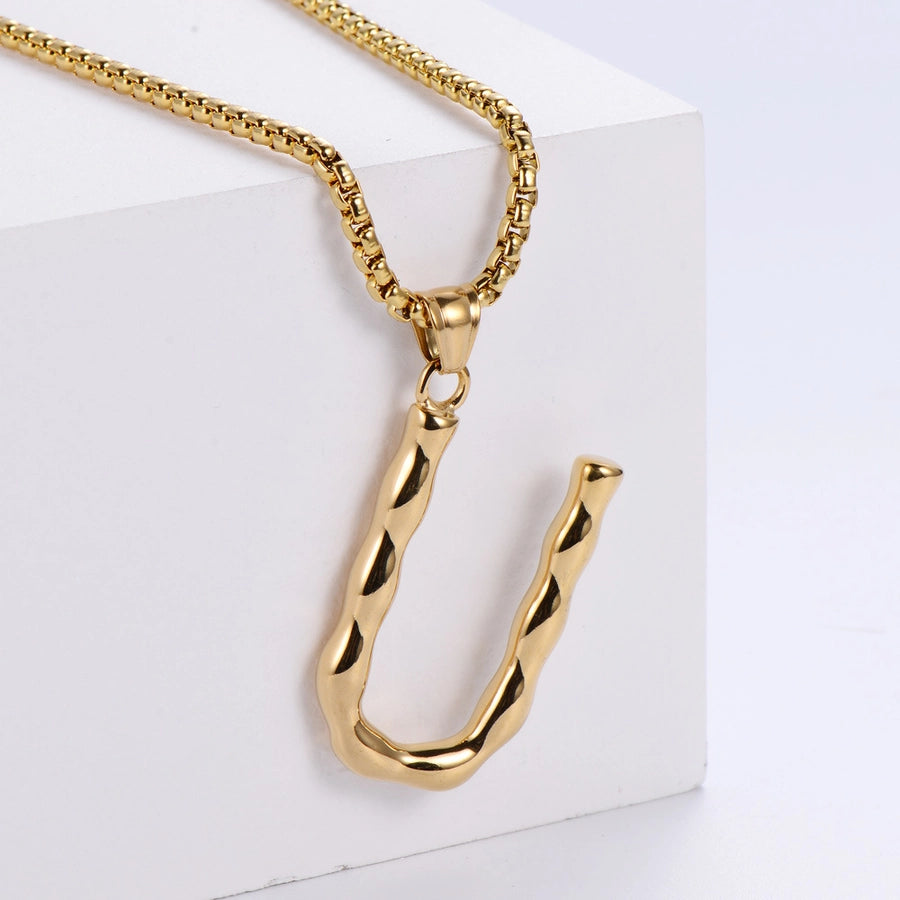 Stainless Steel 18K Gold Plated Fashion Polishing Letter