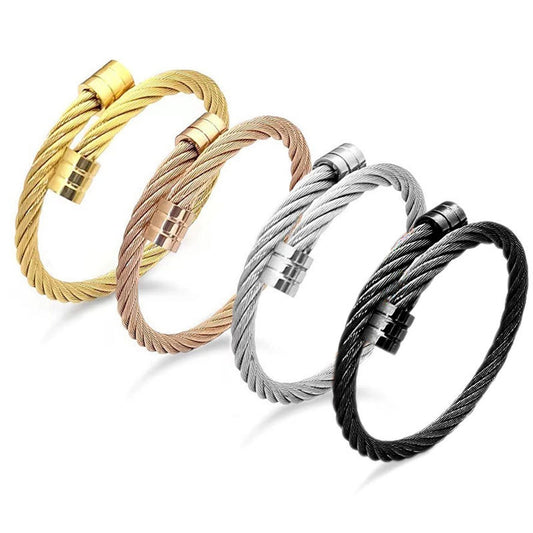 Titanium steel plating unisex bangle