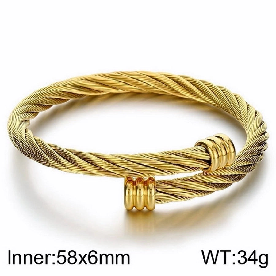 Stainless Steel 18K Gold Plated Men's Bangle