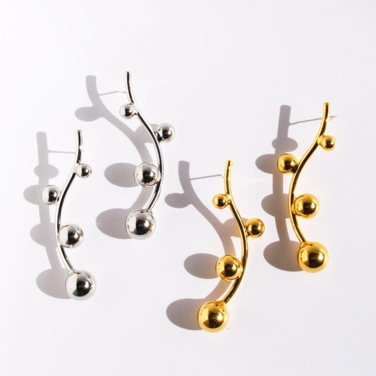 1 Pair 24K Gold Plated Ear Studs