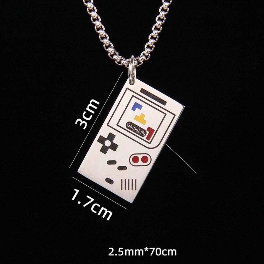 Stainless Steel Enamel Unisex Pendant Necklace