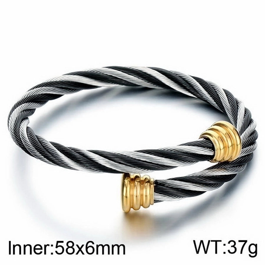 Stainless Steel 18K Gold Plated Men's Bangle