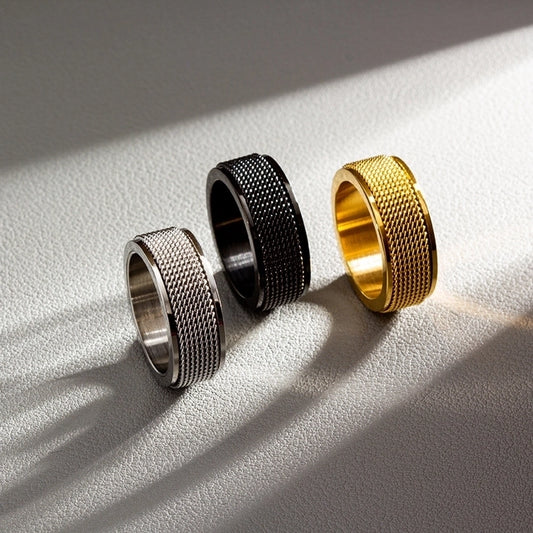 Stainless Steel Plating Gold Plated Men'S Rings