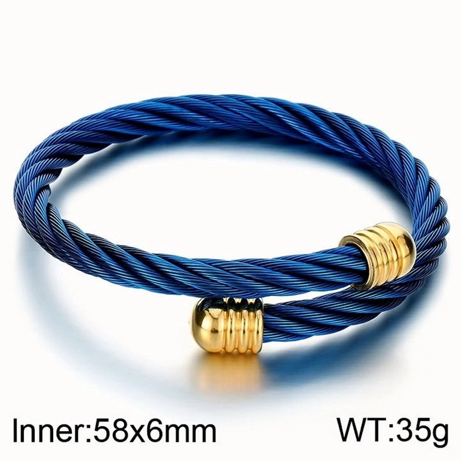 Stainless Steel 18K Gold Plated Men's Bangle