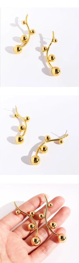 1 Pair 24K Gold Plated Ear Studs