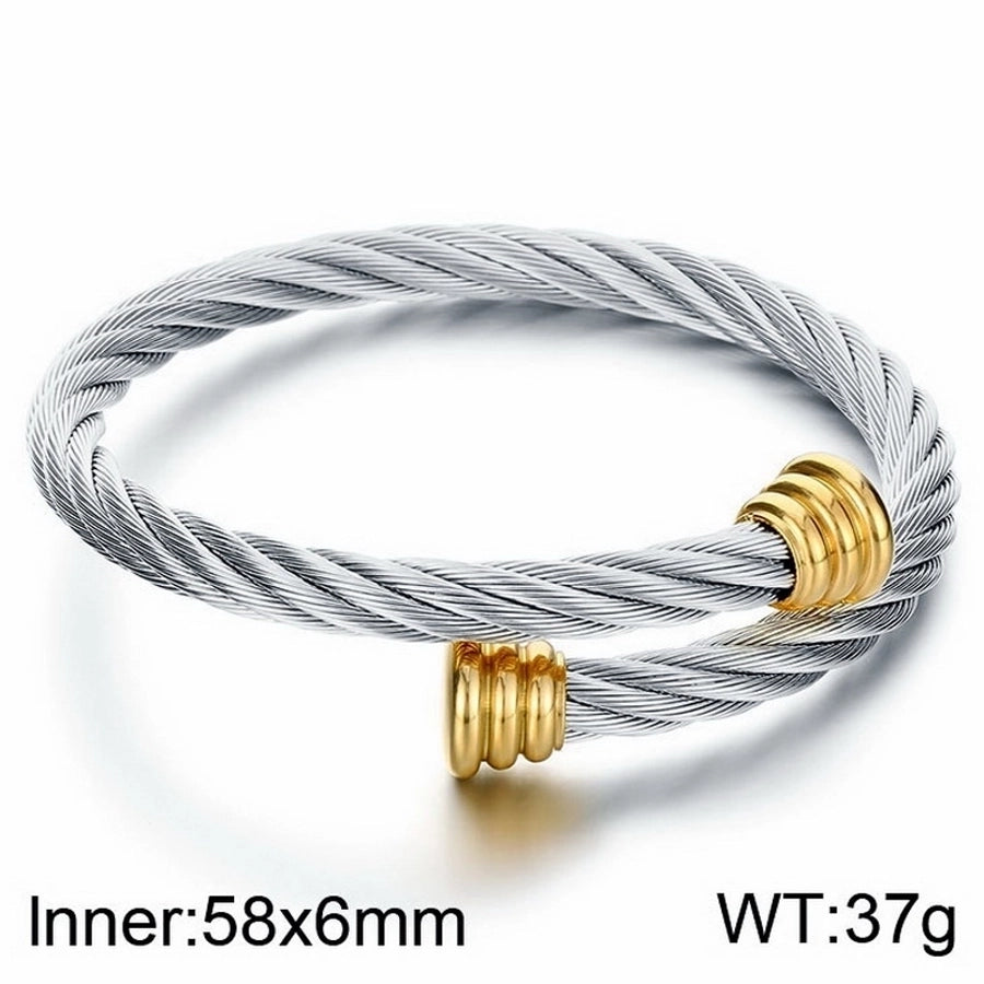 Stainless Steel 18K Gold Plated Men's Bangle