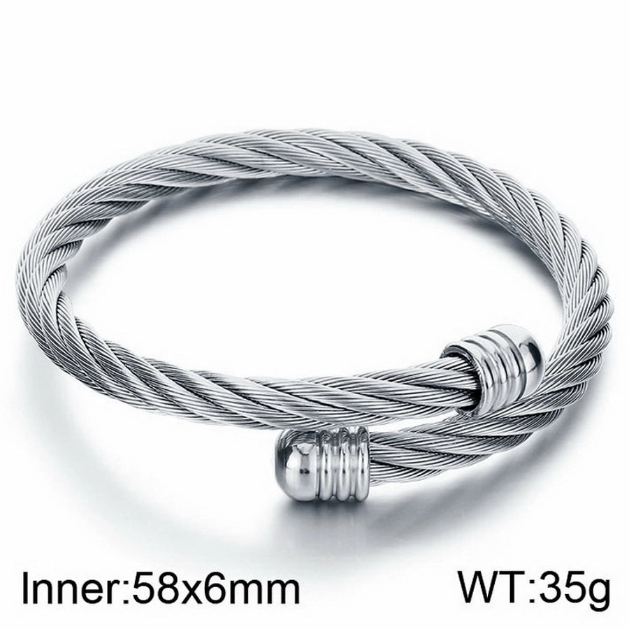 Stainless Steel 18K Gold Plated Men's Bangle