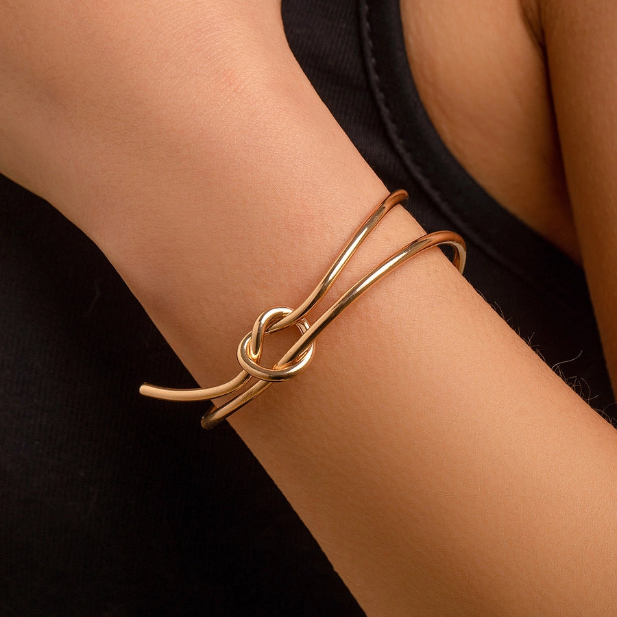 Simple Style Solid Color Metal Iron Bangles