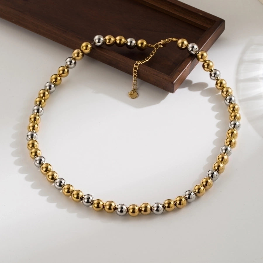 Stainless Steel 18K Gold Plated Beaded Plating Stainless Steel