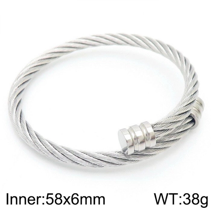 Stainless Steel 18K Gold Plated Men's Bangle