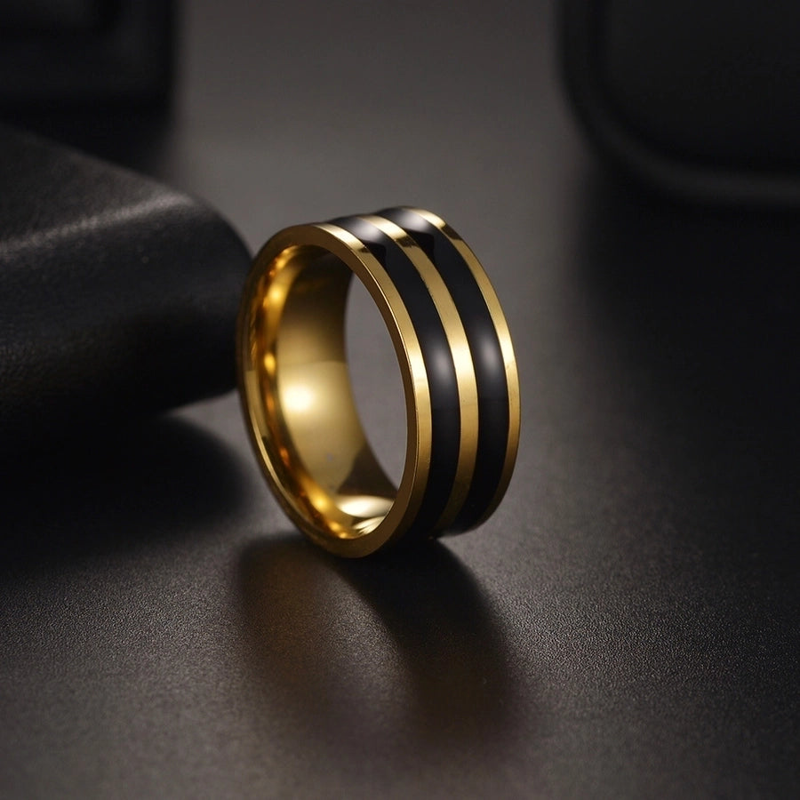 Stainless Steel Gold Plated Men'S Rings
