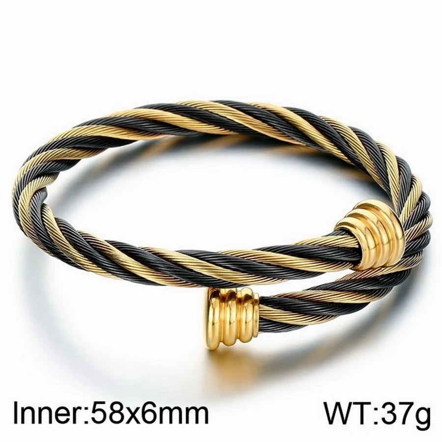 Stainless Steel 18K Gold Plated Men's Bangle