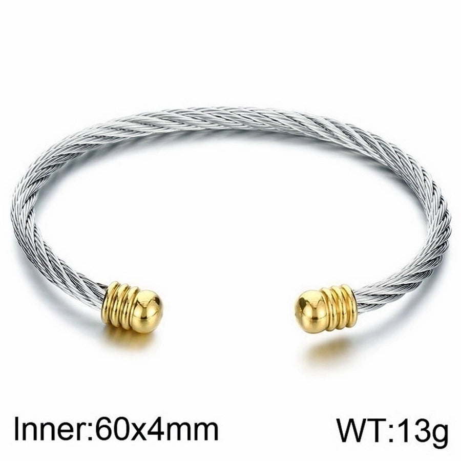 Stainless Steel 18K Gold Plated Men's Bangle