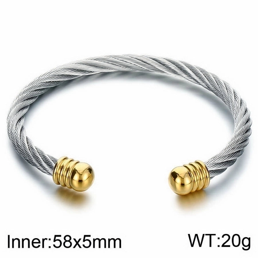 Stainless Steel 18K Gold Plated Men's Bangle