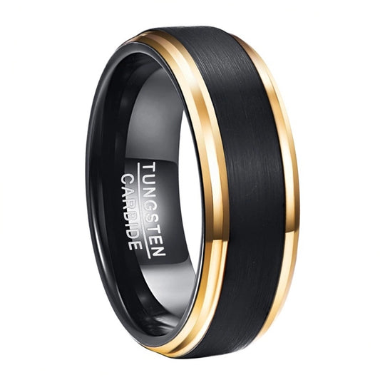 Plating black gold steel ring men's ring