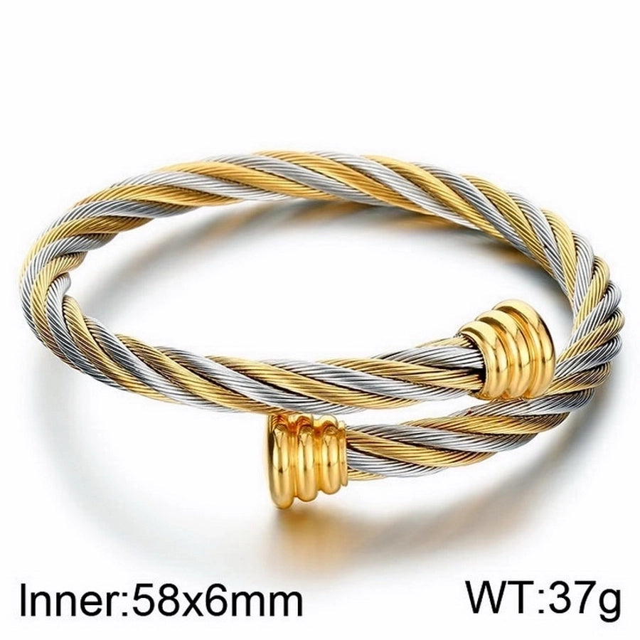 Stainless Steel 18K Gold Plated Men's Bangle