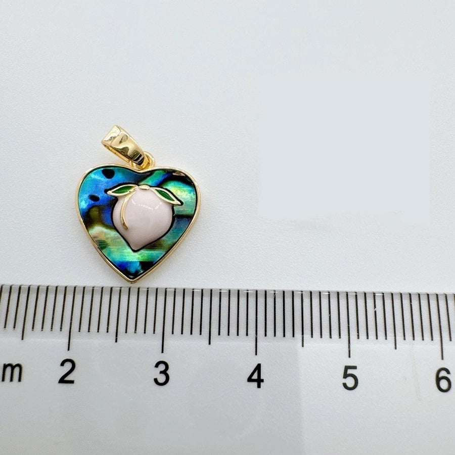 1 Piece 12mm Copper Shell Zircon Moon Tree Heart Shape Pendant