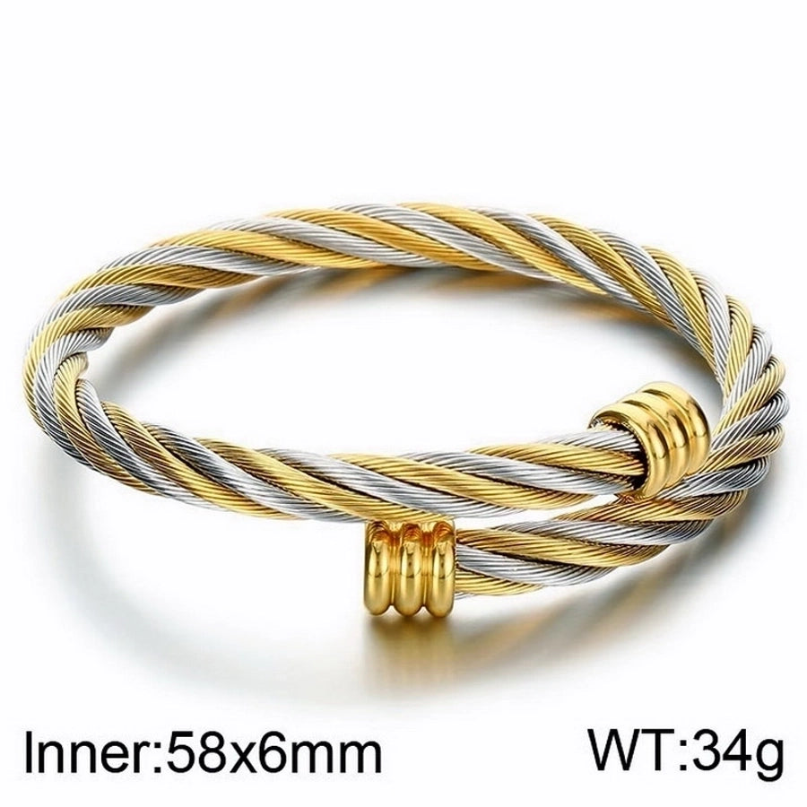 Stainless Steel 18K Gold Plated Men's Bangle
