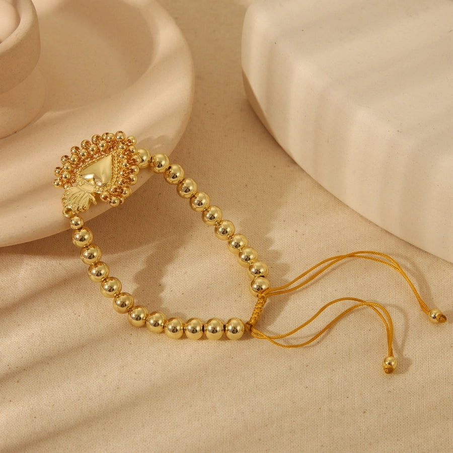 Heart Shape Copper 18K Gold Plated Bracelets