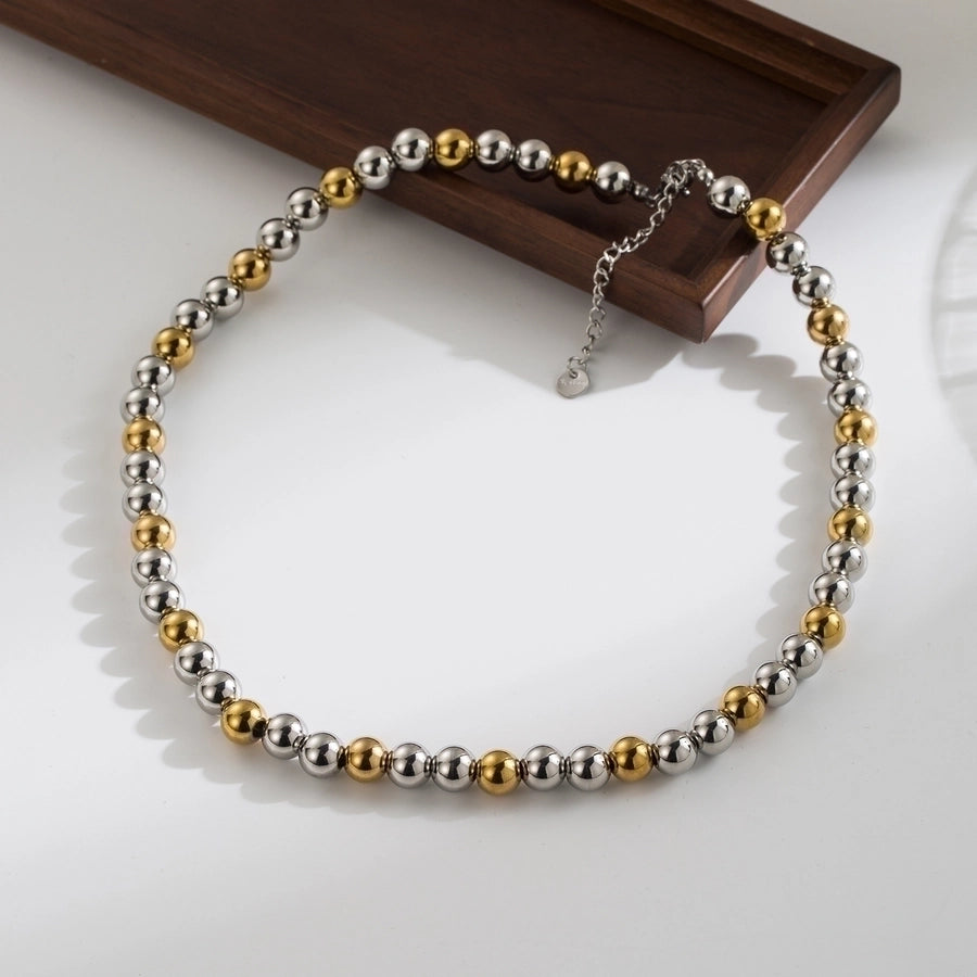 Stainless Steel 18K Gold Plated Beaded Plating Stainless Steel