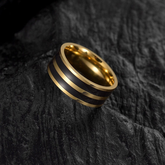 Stainless Steel Gold Plated Men'S Rings
