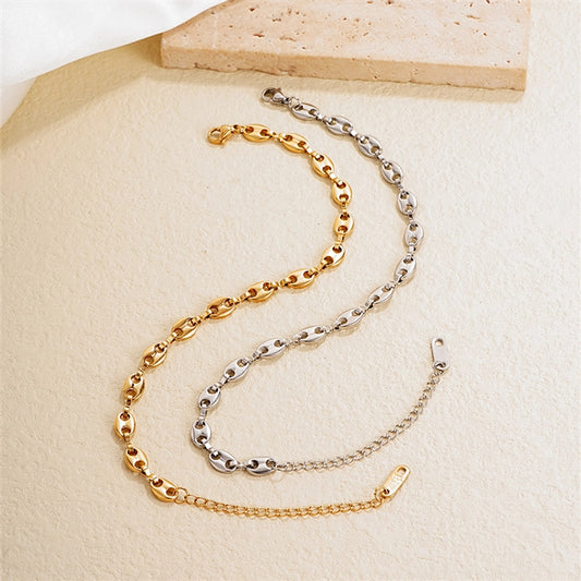 Stainless Steel K Gold Plated Rhodium Plated Plating Solid Color Bracelets