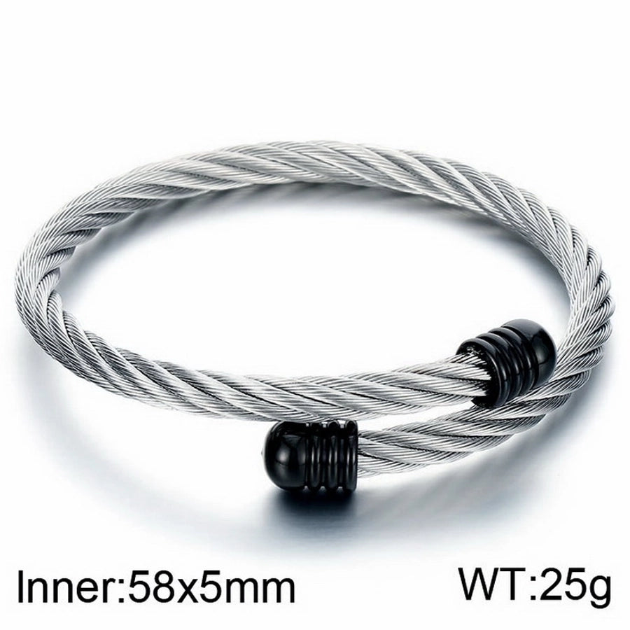 Stainless Steel 18K Gold Plated Men's Bangle