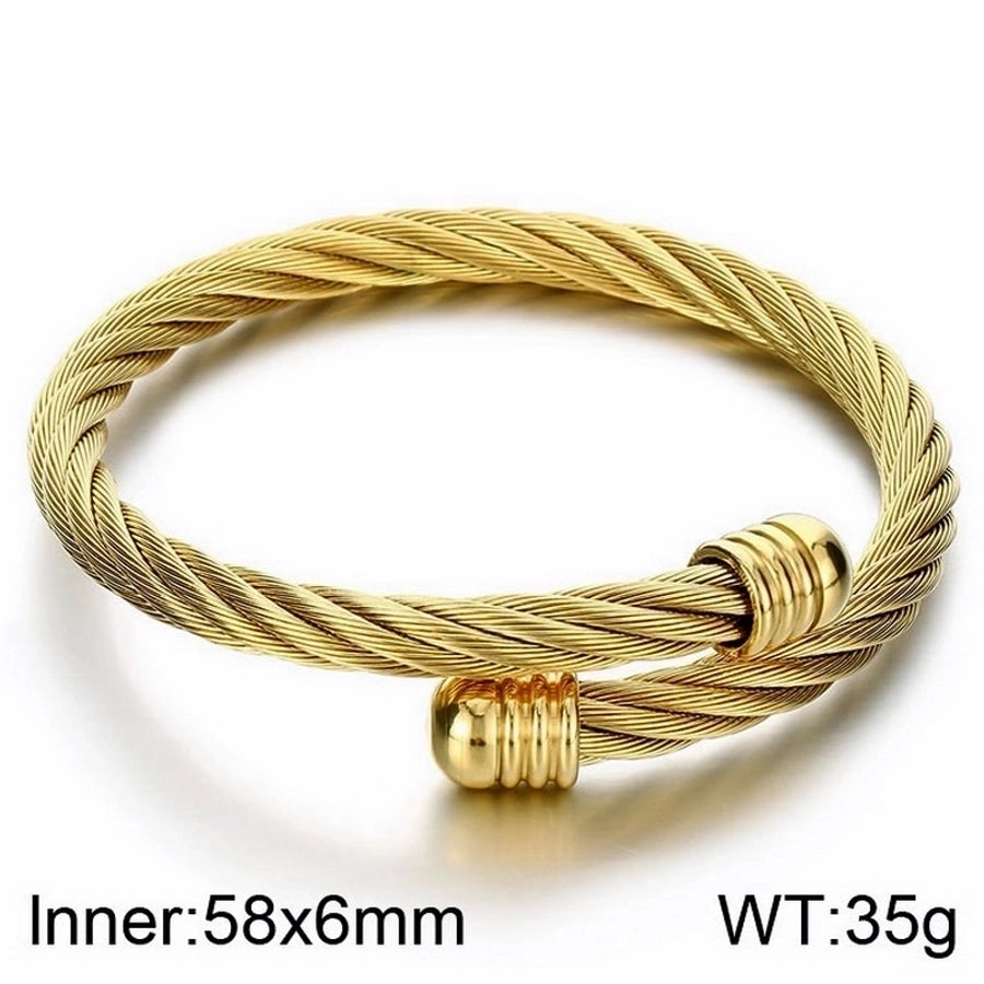 Stainless Steel 18K Gold Plated Men's Bangle