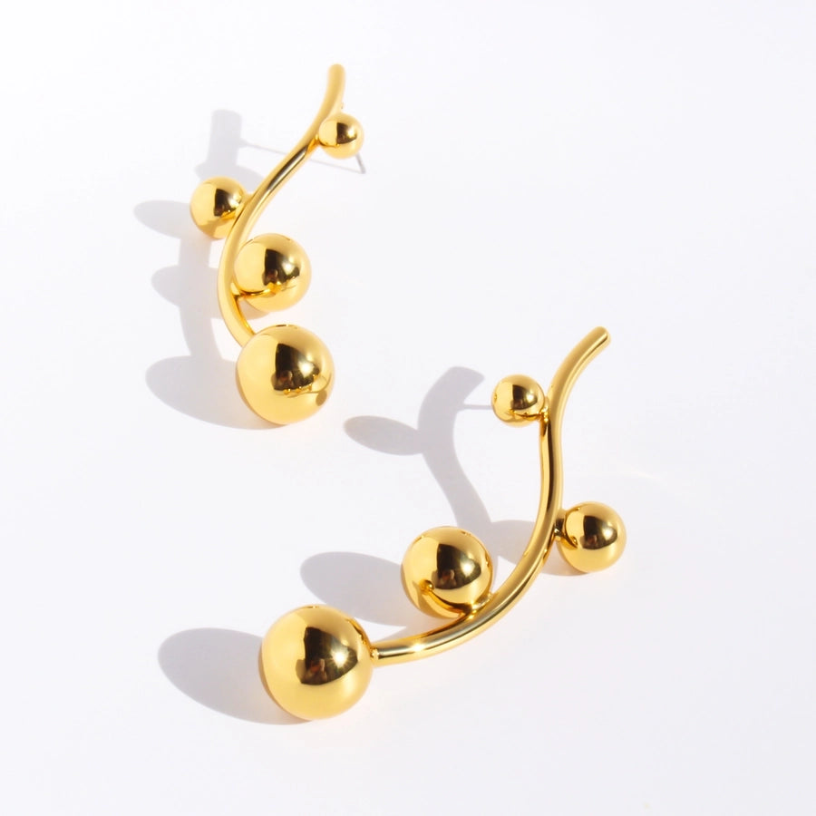 1 Pair 24K Gold Plated Ear Studs
