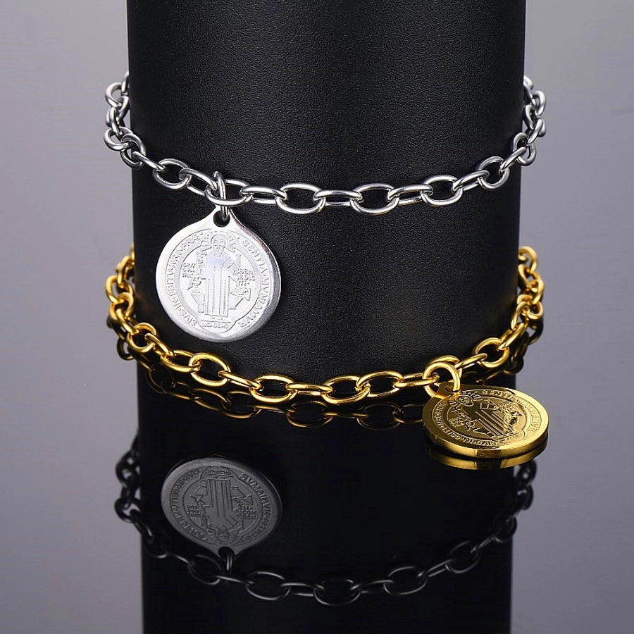 Stainless steel plating 18k gold plated unisex bracelets