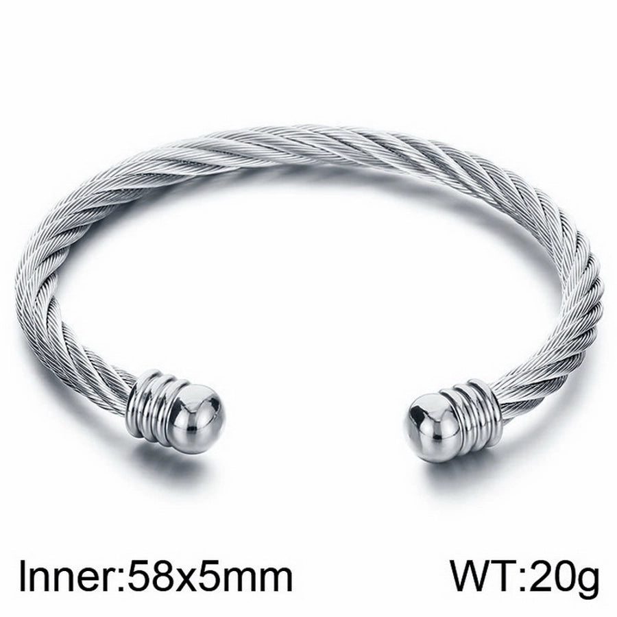 Stainless Steel 18K Gold Plated Men's Bangle