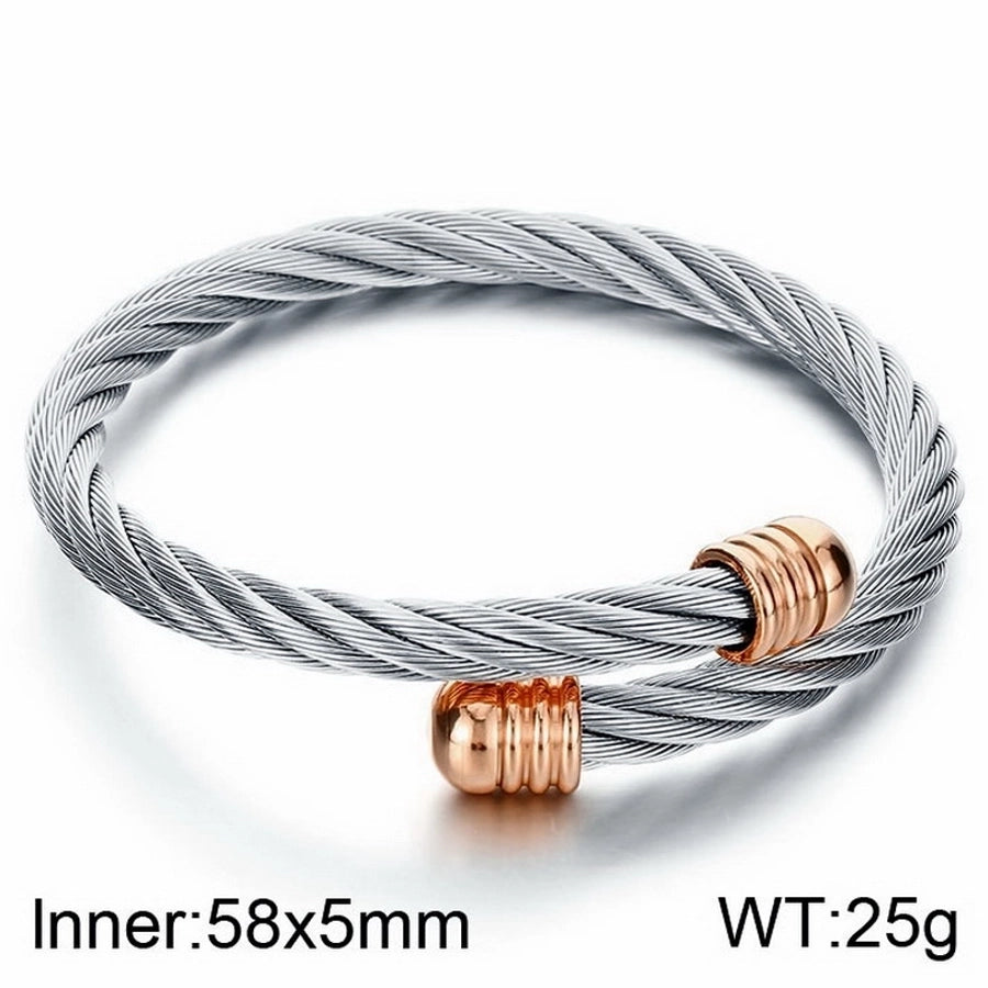 Stainless Steel 18K Gold Plated Men's Bangle