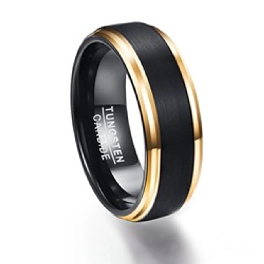Plating black gold steel ring men's ring