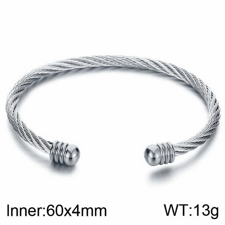 Stainless Steel 18K Gold Plated Men's Bangle