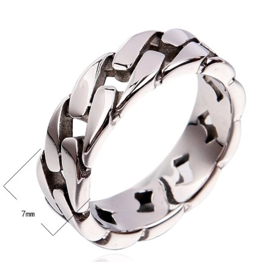Classic Style Solid Color Titanium Steel 18K Gold Plated Men's Rings