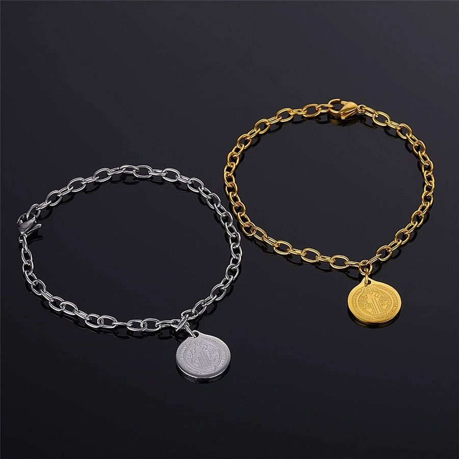 Stainless steel plating 18k gold plated unisex bracelets