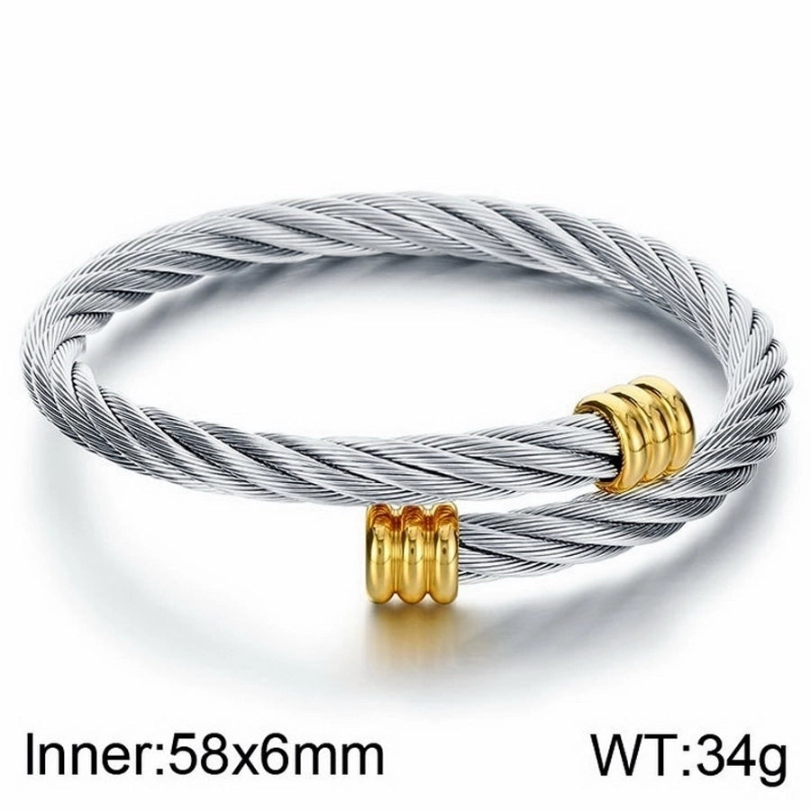 Stainless Steel 18K Gold Plated Men's Bangle