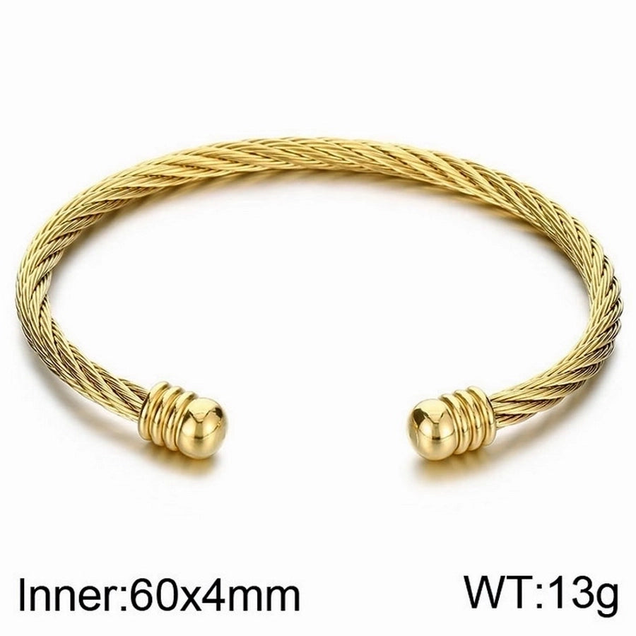 Stainless Steel 18K Gold Plated Men's Bangle