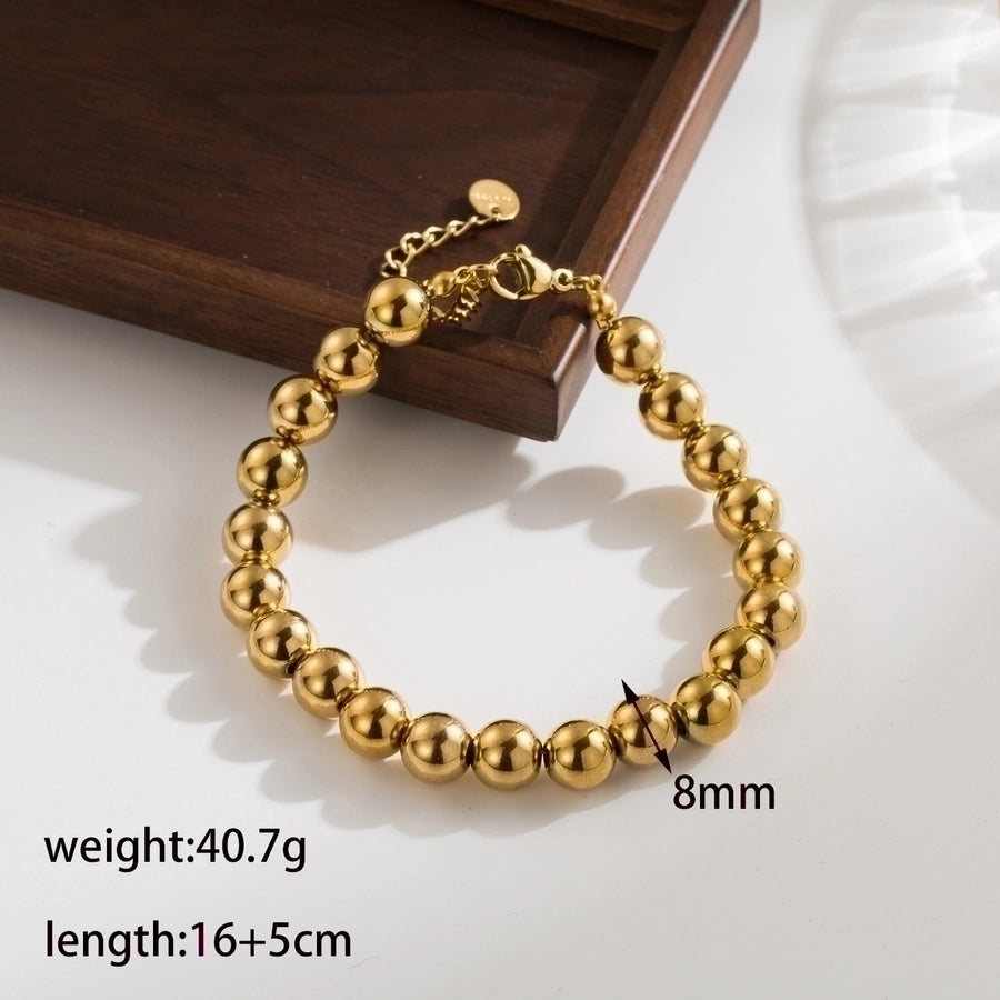 Stainless Steel 18K Gold Plated Beaded Plating Stainless Steel