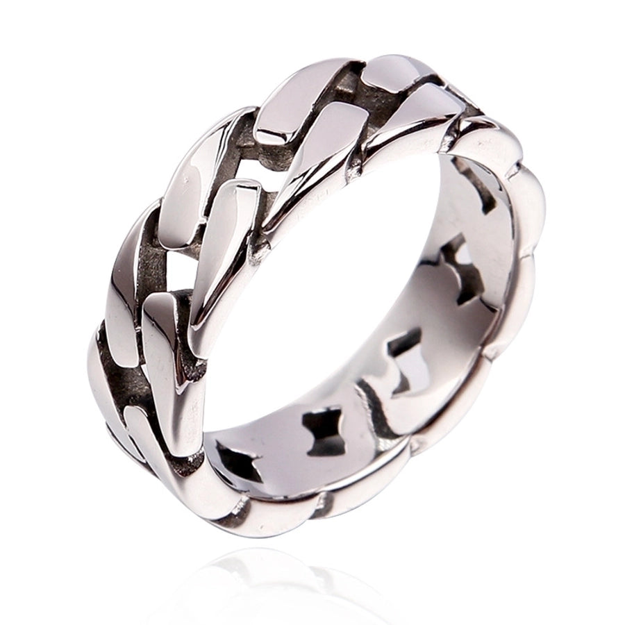 Classic Style Solid Color Titanium Steel 18K Gold Plated Men's Rings