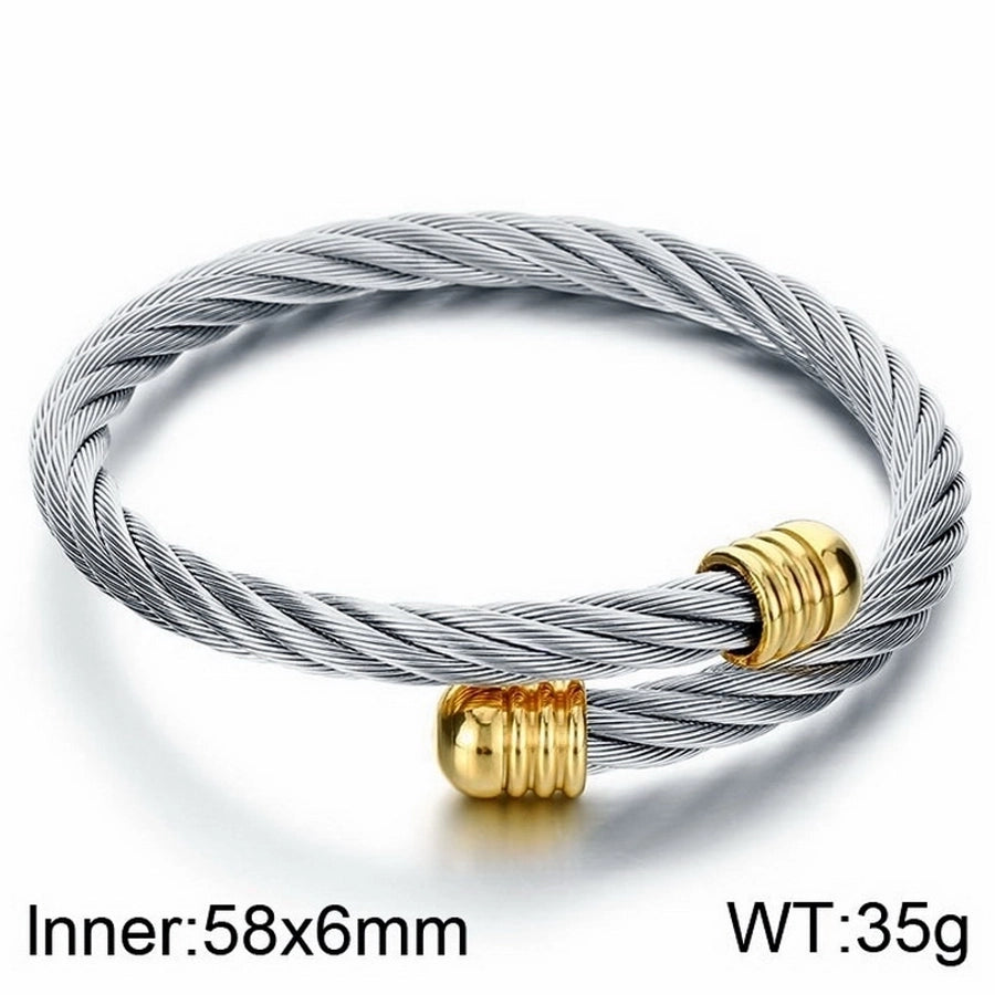 Stainless Steel 18K Gold Plated Men's Bangle