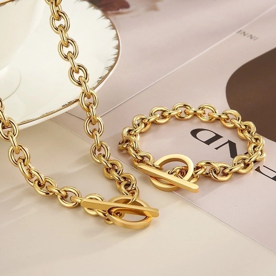 Titanium Steel 18K Gold Plated Plating Stainless Steel Bracelet or Necklace