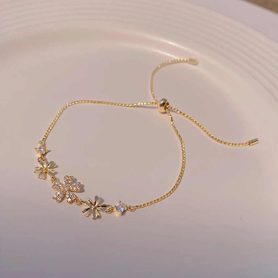 Copper cable chain Flower Bracelets 