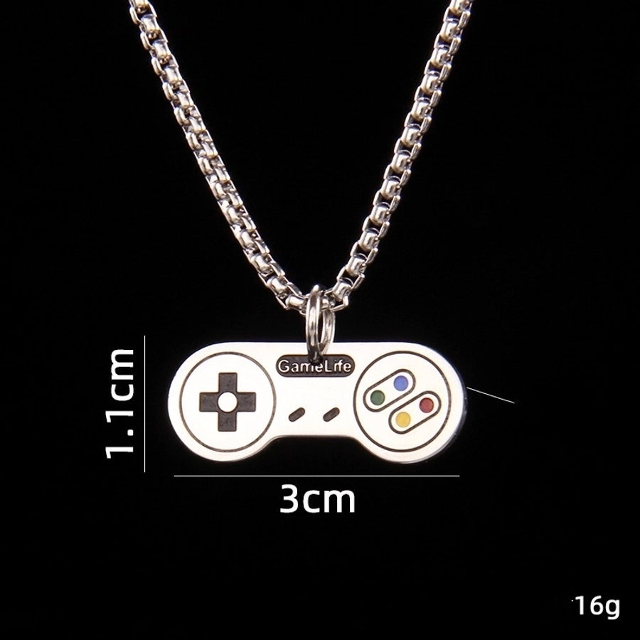 Stainless Steel Enamel Unisex Pendant Necklace