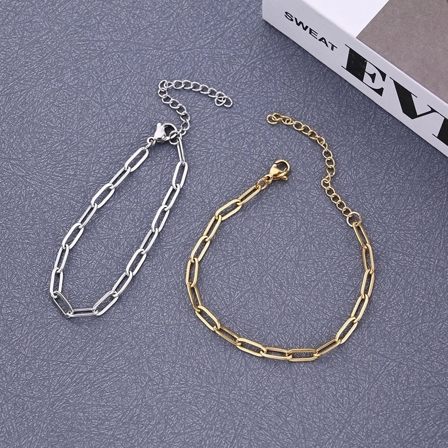 1 Piece 150+50mm 304 Stainless Steel Gold Plated Bracelets Jewelry Accessories