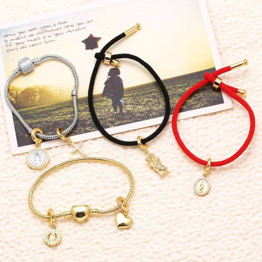 1 Piece 12*24mm Copper Zircon Gold Plated Human Cross Solid Color Pendant Chain Jewelry Accessories