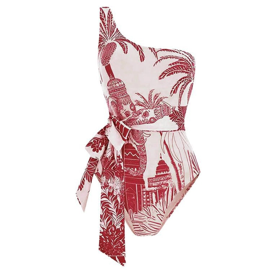 Women's Sexy Tree Bowknot One Piece Swimwear