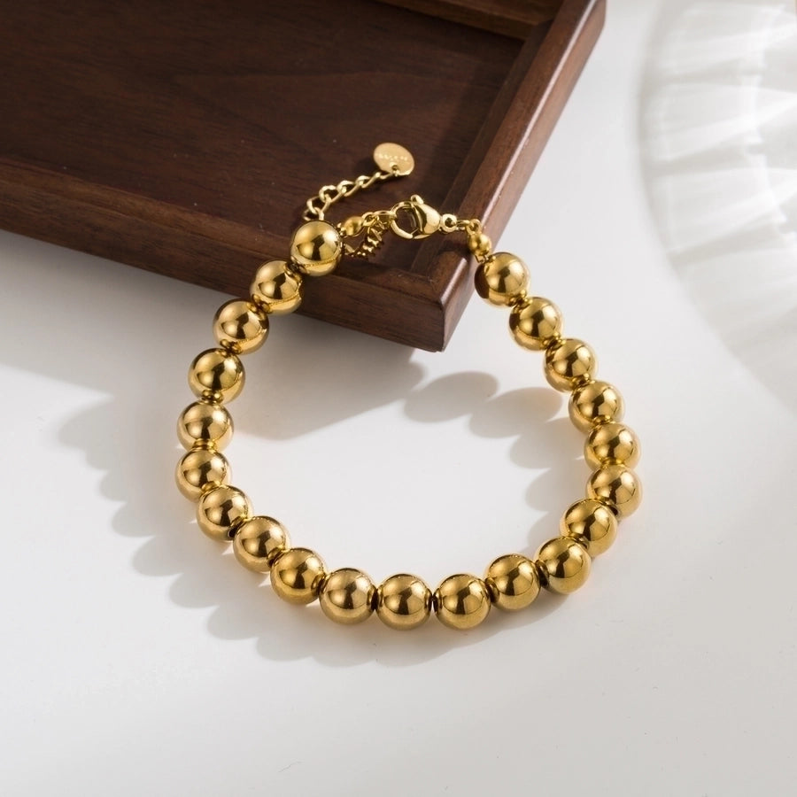 Stainless Steel 18K Gold Plated Beaded Plating Stainless Steel
