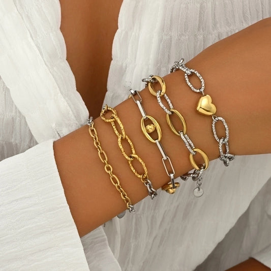 Stainless Steel 14K Gold Plated Bracelets